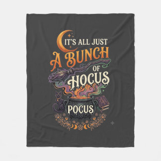 Hocus Pocus Hexenbesen schwarze Katze Magischer Ke Fleecedecke
