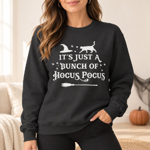 Hocus Pocus Hexenkatze Dunkelgrau Damen Halloween Sweatshirt