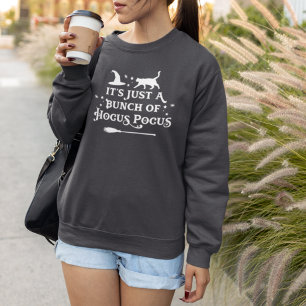 Hocus Pocus Hexenkatze Dunkelgrau Damen Halloween Sweatshirt