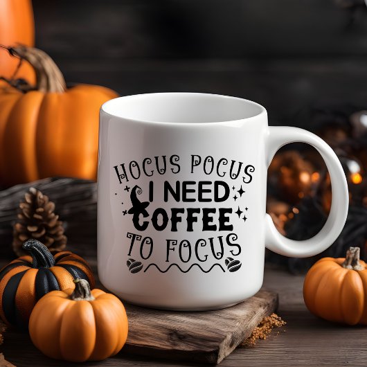 Hocus Pocus I brauche Kaffee zum Fokus Zweifarbige Tasse