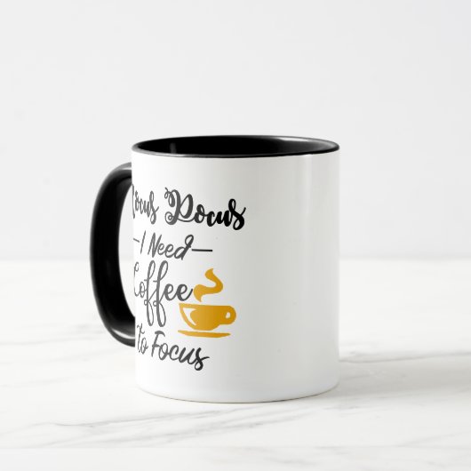 Hocus Pocus I Need Coffee Focus Halloween Spaß Tasse (Vorderseite Links)