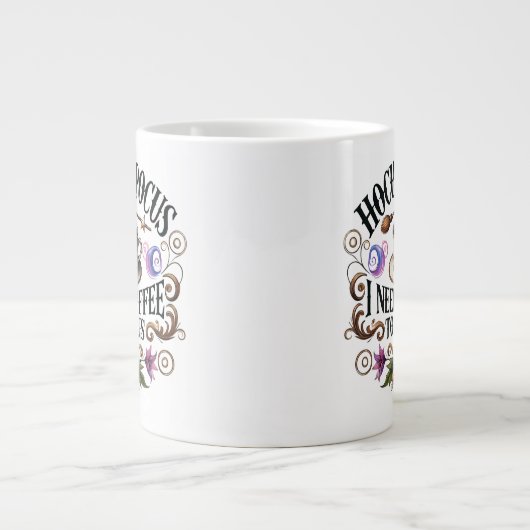"Hocus Pocus I Need Coffee" Funny Witchy Jumbo-Tasse (Vorderseite)