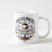 "Hocus Pocus I Need Coffee" Funny Witchy  Jumbo-Tasse (Rechts)