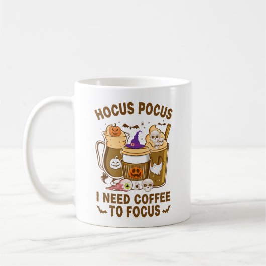 Hocus Pocus I need Coffee To Focus Halloween Kaffeetasse (Links)
