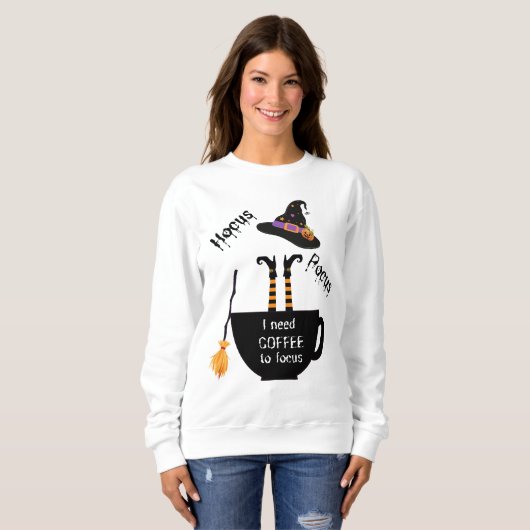 Hocus Pocus Kaffee zu Focus Halloween Sweatshirt (Vorne ganz)