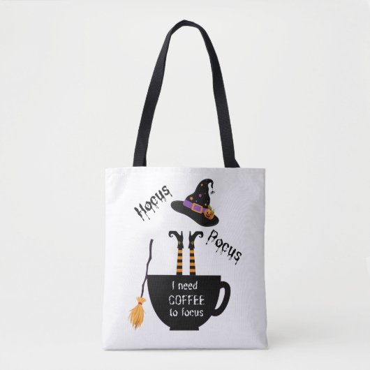 Hocus Pocus Kaffee zu fokussierter Halloween-Tasch Tasche (Vorderseite)