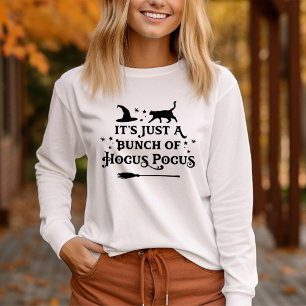 Hocus Pocus Katze Langarm Halloween Damen T-Shirt