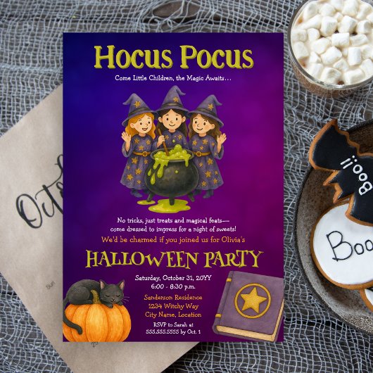 Hocus Pocus Kids Halloween-Party Einladung
