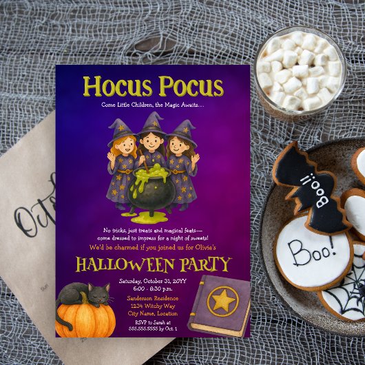 Hocus Pocus Kids Halloween-Party Einladung