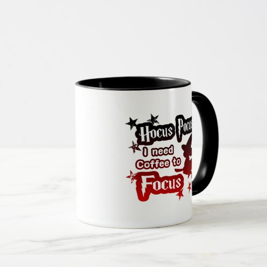Hocus Pocus Magic Focus Modernes Rot & Schwarz Tasse (VorderseiteRechts)