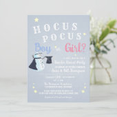 Hocus Pocus Magic Snowman Winter Gender Reveal Einladung (Stehend Vorderseite)