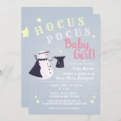 Hocus Pocus Magic Snowman Winter Girl Babydusche Einladung (Vorne/Hinten)