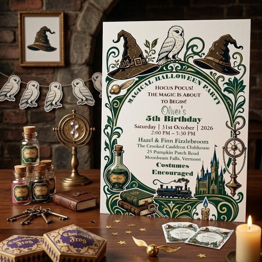 Hocus Pocus Magischer Halloween-Märchen-Geburtstag Einladung
