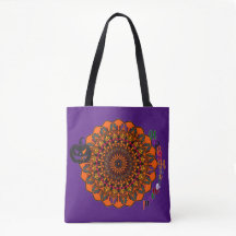Hocus Pocus Mandala Halloween Tote Bag - Hand-Zeic