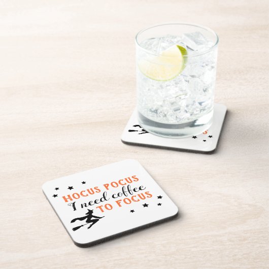 Hocus Pocus Modern Orange und Black Halloween Getränkeuntersetzer (Rechte Seite)