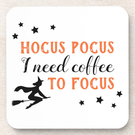 Hocus Pocus Modern Orange und Black Halloween Getränkeuntersetzer (Vorderseite)