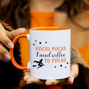 Hocus Pocus Modern Orange und Black Halloween Tasse