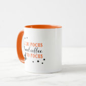 Hocus Pocus Modern Orange und Black Halloween Tasse (Vorderseite Links)
