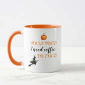 Hocus Pocus Modern Orange und Black Halloween Tasse (Links)