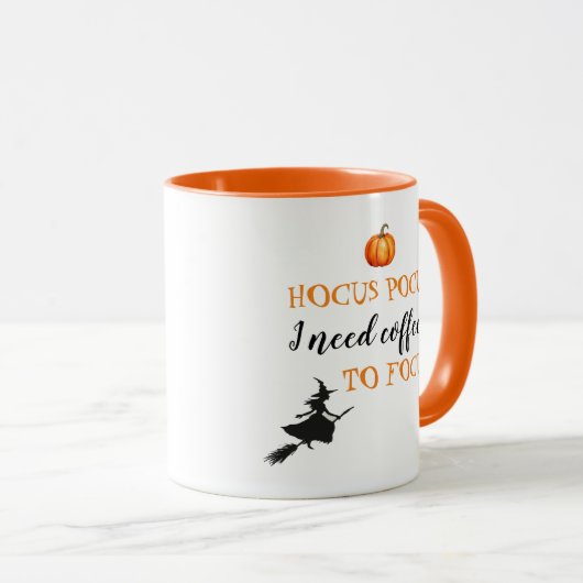 Hocus Pocus Modern Orange und Black Halloween Tasse (VorderseiteRechts)