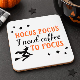 Hocus Pocus Moderne Orange und schwarze Halloween- Getränkeuntersetzer