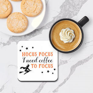 Hocus Pocus Moderne Orange und schwarze Halloween- Getränkeuntersetzer