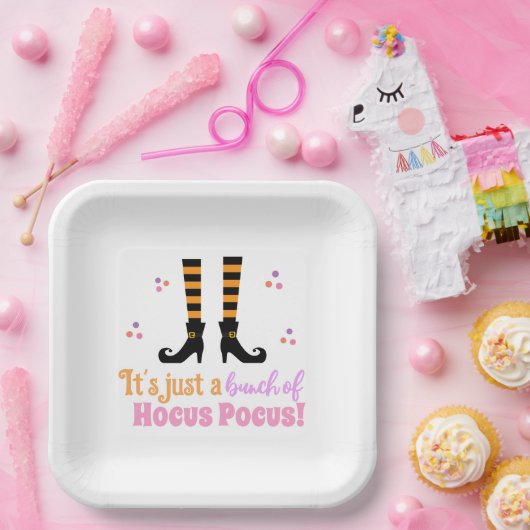 Hocus Pocus Modernes Halloween Orange Lila Zitat Pappteller (Party)