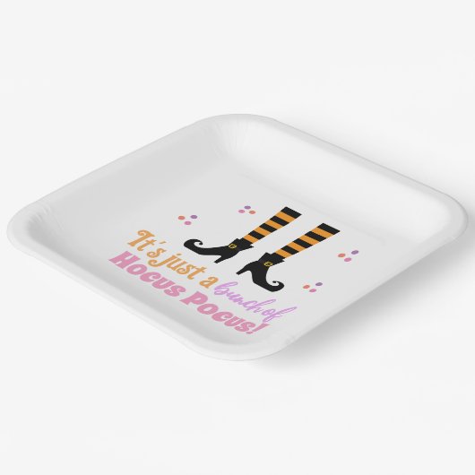 Hocus Pocus Modernes Halloween Orange Lila Zitat Pappteller (Gewinkelt)