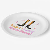 Hocus Pocus Modernes Halloween Orange Lila Zitat Pappteller (Schrägansicht)