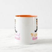 Hocus Pocus Modernes Halloween Orange Lila Zitat Zweifarbige Tasse (Mittel)