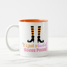 Hocus Pocus Modernes Halloween Orange Lila Zitat Zweifarbige Tasse