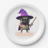 Hocus Pocus Niedliche Halloween Mops Papierplatte Pappteller (Vorderseite)