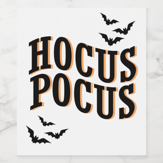 Hocus Pocus Niedliche Hexen Halloween Weinetikett (Einzelnes Label)
