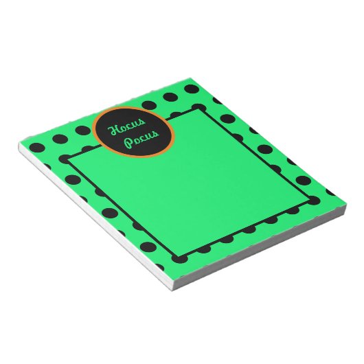Hocus Pocus Notepad (Neon Green & Black) Notizblock (angewinkelt)