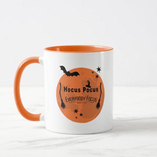 Hocus Pocus Orange Halloween Moon Teacher Tasse (Links)