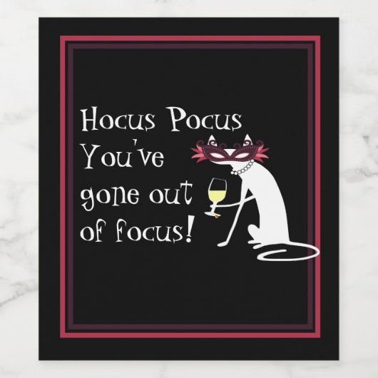 Hocus Pocus Out of Focus Halloween Wine Quote Weinetikett (Einzelnes Label)