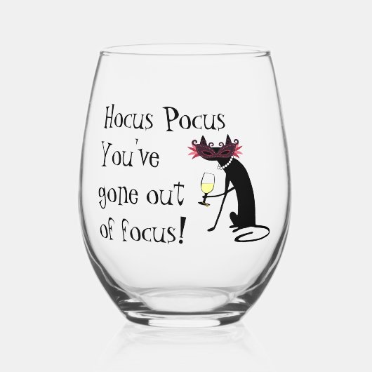 Hocus Pocus Out of Focus Halloween Wine Quote Weinglas Ohne Stiel (Vorderseite)