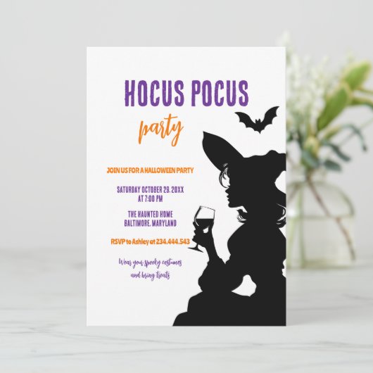 Hocus Pocus Party Halloween Party Einladung (Stehend Vorderseite)