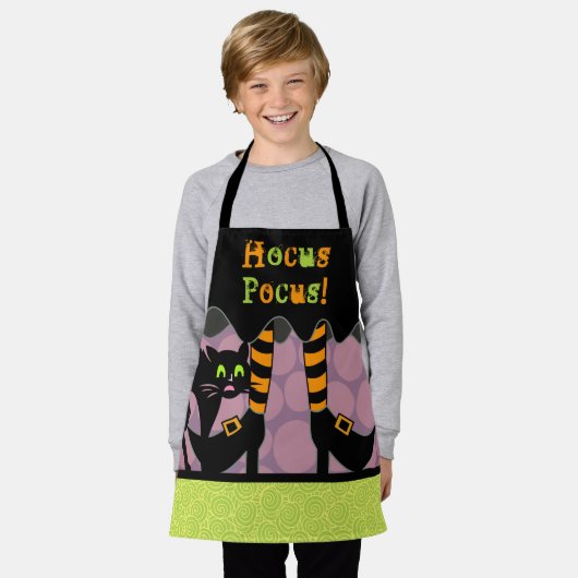 Hocus Pocus Quote Halloween Hexenleder Black Cat Schürze (Getragen)