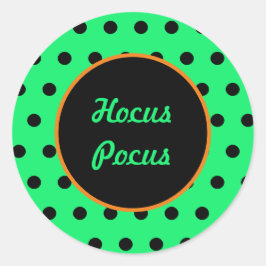Hocus Pocus Round Stickers (Neon Green & Black)