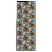 HOCUS POCUS SCHWARZE KATZE HALLOWEEN GIFT BAG - WE GESCHENKTÜTE FÜR WEINFLASCHEN (Vorderseite)