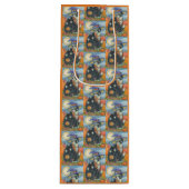 HOCUS POCUS SCHWARZE KATZE HALLOWEEN GIFT BAG - WE GESCHENKTÜTE FÜR WEINFLASCHEN (Vorderseite)