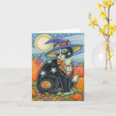 HOCUS POCUS SCHWARZE KATZKRAFT, MAUSHALLOWEE Leere Karte (Gelbe Blume)