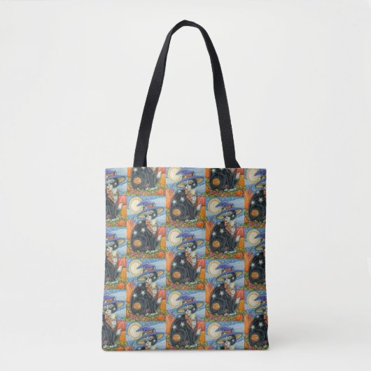HOCUS POCUS SCHWARZE KATZKRAFT UND MAUSHALLOWEE TASCHE (Vorderseite)