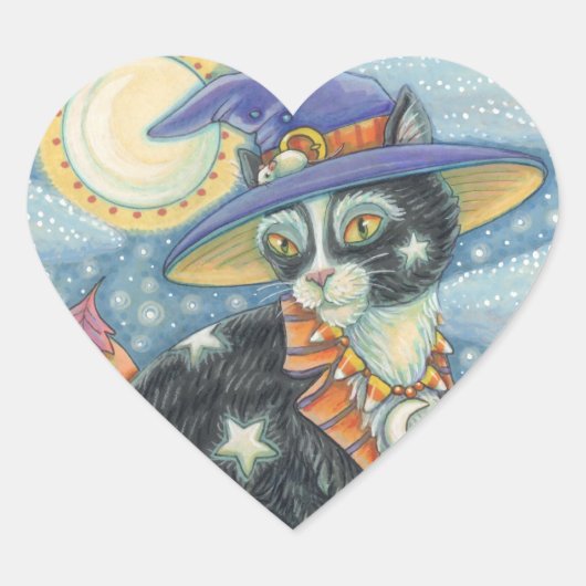 HOCUS POCUS SCHWARZE KATZSCHALTER, HALLOWEWEER STI Herz-Aufkleber (Vorderseite)
