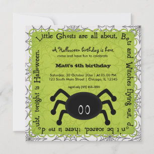 Hocus Pocus Spider Birthday Einladung