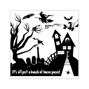 Hocus pocus! Spuk Haus - Briefmarke aus Kautschuk Gummistempel