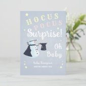 Hocus Pocus Surprise Baby Winter Snowman Schwanger Einladung (Stehend Vorderseite)