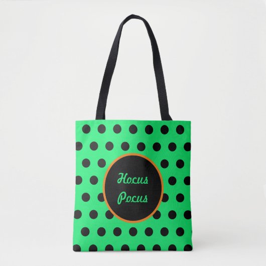 Hocus Pocus Tote Bag (Neon Green & Black) Tasche (Vorderseite)