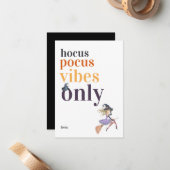 Hocus Pocus Vibes Nur | Halloween Hexenkunde Mitteilungskarte (Vorderseite/Rückseite Beispiel)